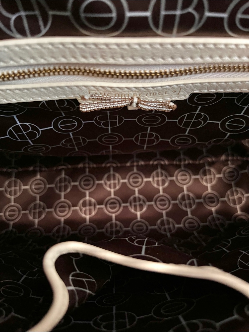 Henri Bendel Miss Bendel Top Handle Satchel Brown/White Striped NWT - Picture 14 of 14